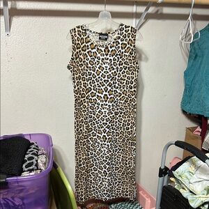 New York & Company Black Tan Sheath Midi Dress